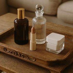 Vintage Wooden Decorative Tray Small Rustic Desk Organizer Cosmetic Perfume Display Plate For Living Room Table